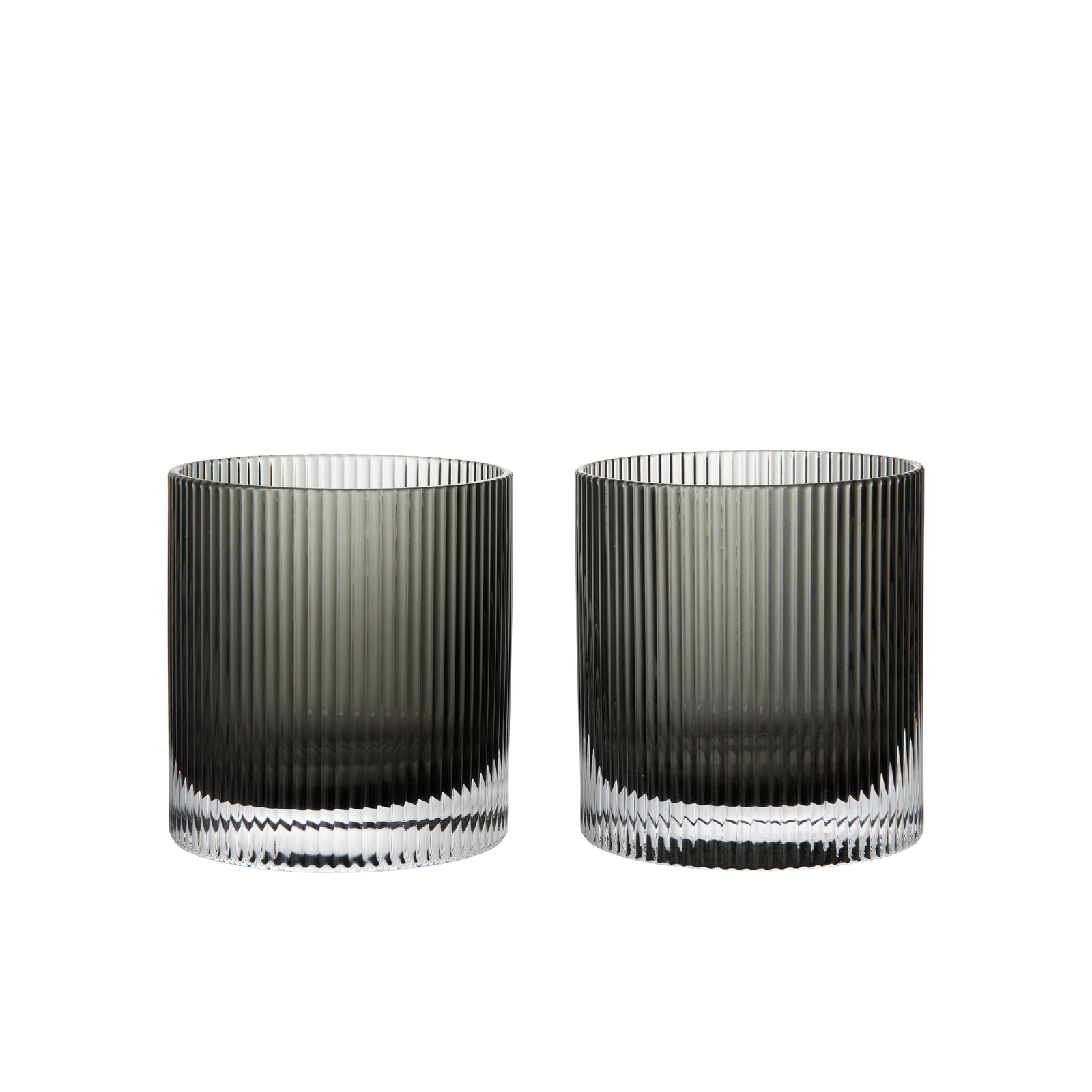 Ferm Living Ripple Tumbler Glasses | Set of 2 | Smoked Grey