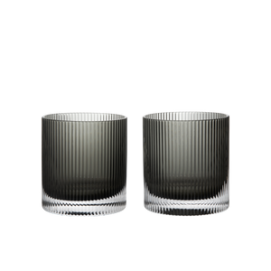 Ferm Living Ripple Tumbler Glasses | Set of 2 | Smoked Grey