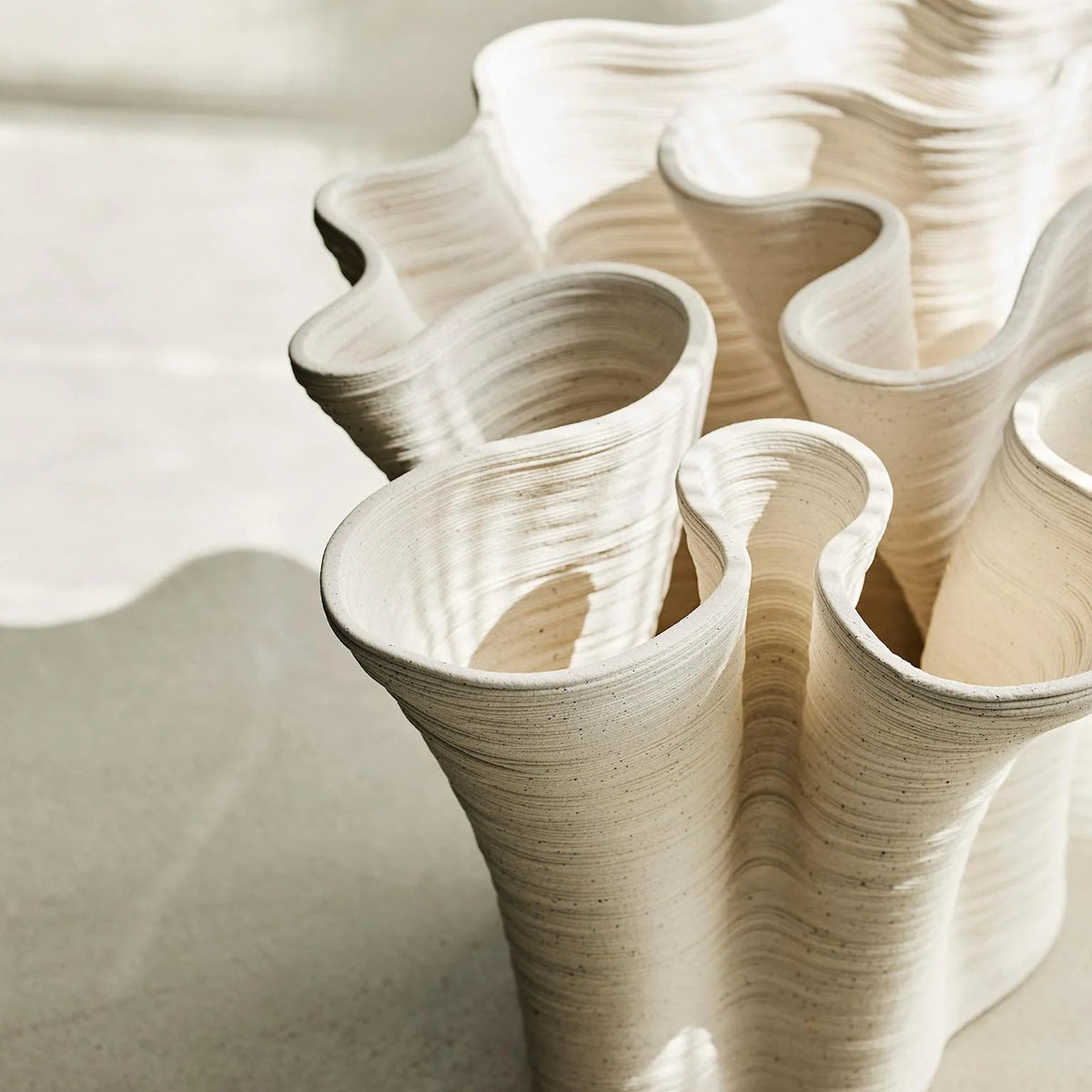 Tell Me More Fiordo 3D Printed Porcelain Vase Small | Off-White
