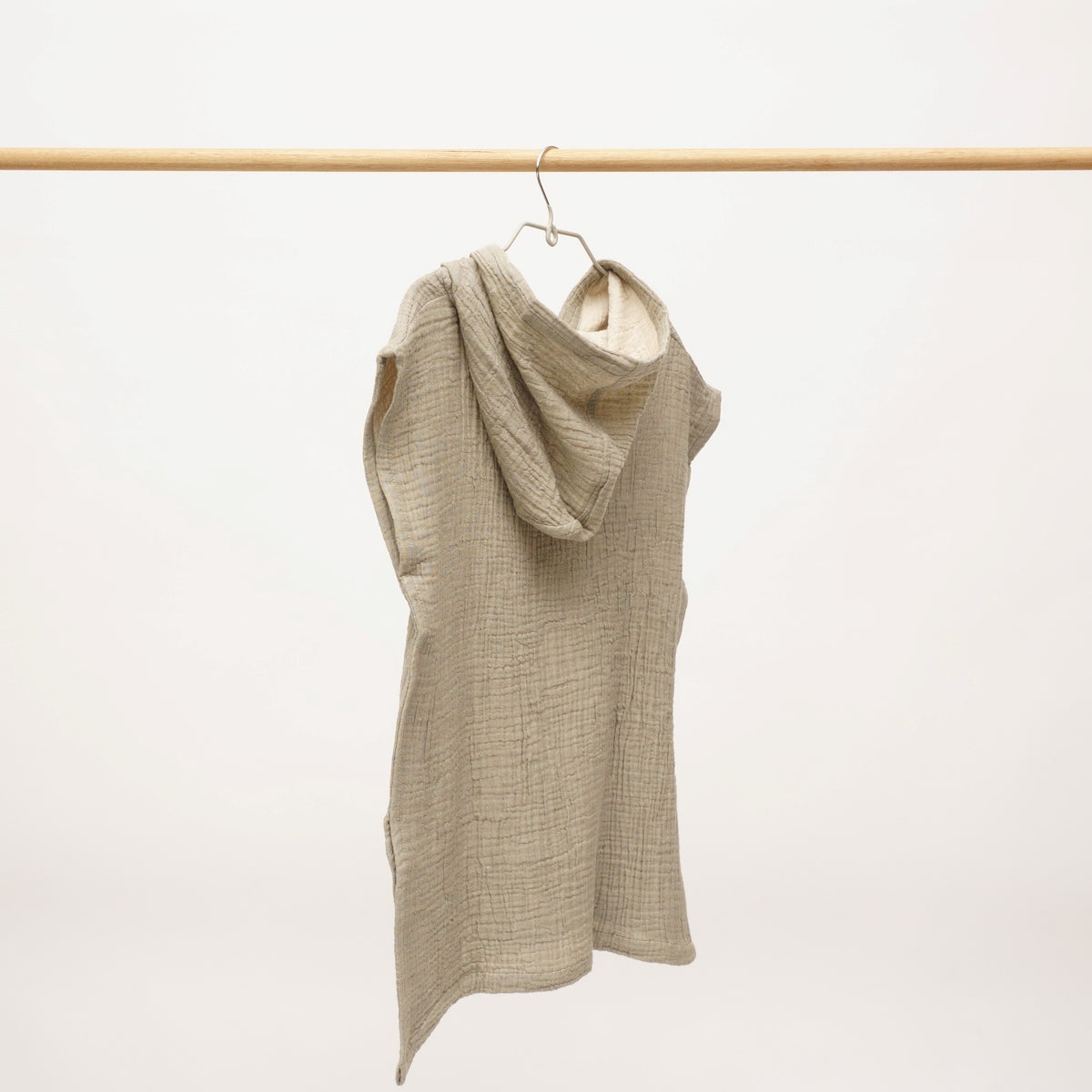 Flow Kids Poncho XS/S | Olive Grey by ANZA TEXTILE COMPANY (anza-flow-kids-poncho-olive-grey-s-m)