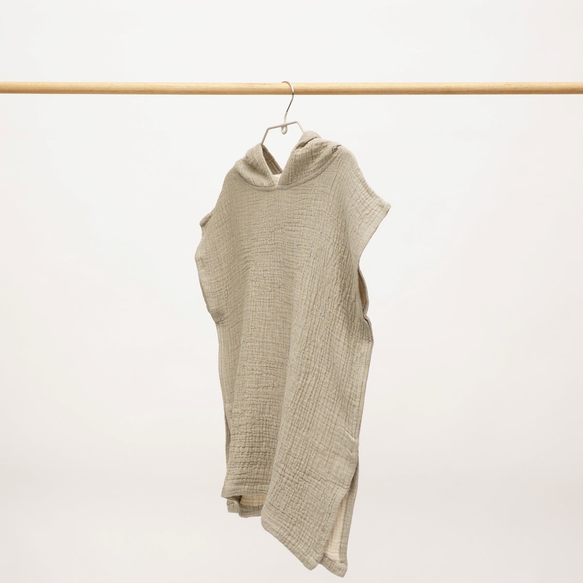Flow Kids Poncho XS/S | Olive Grey by ANZA TEXTILE COMPANY (anza-flow-kids-poncho-olive-grey-s-m)