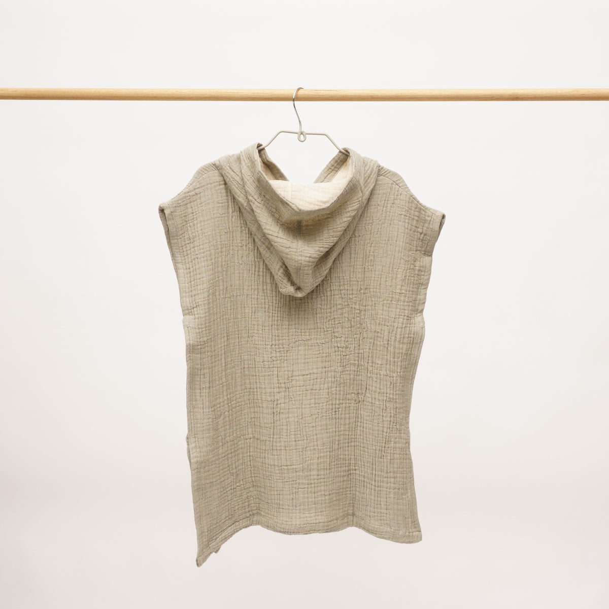 Flow Kids Poncho XS/S | Olive Grey by ANZA TEXTILE COMPANY (anza-flow-kids-poncho-olive-grey-s-m)