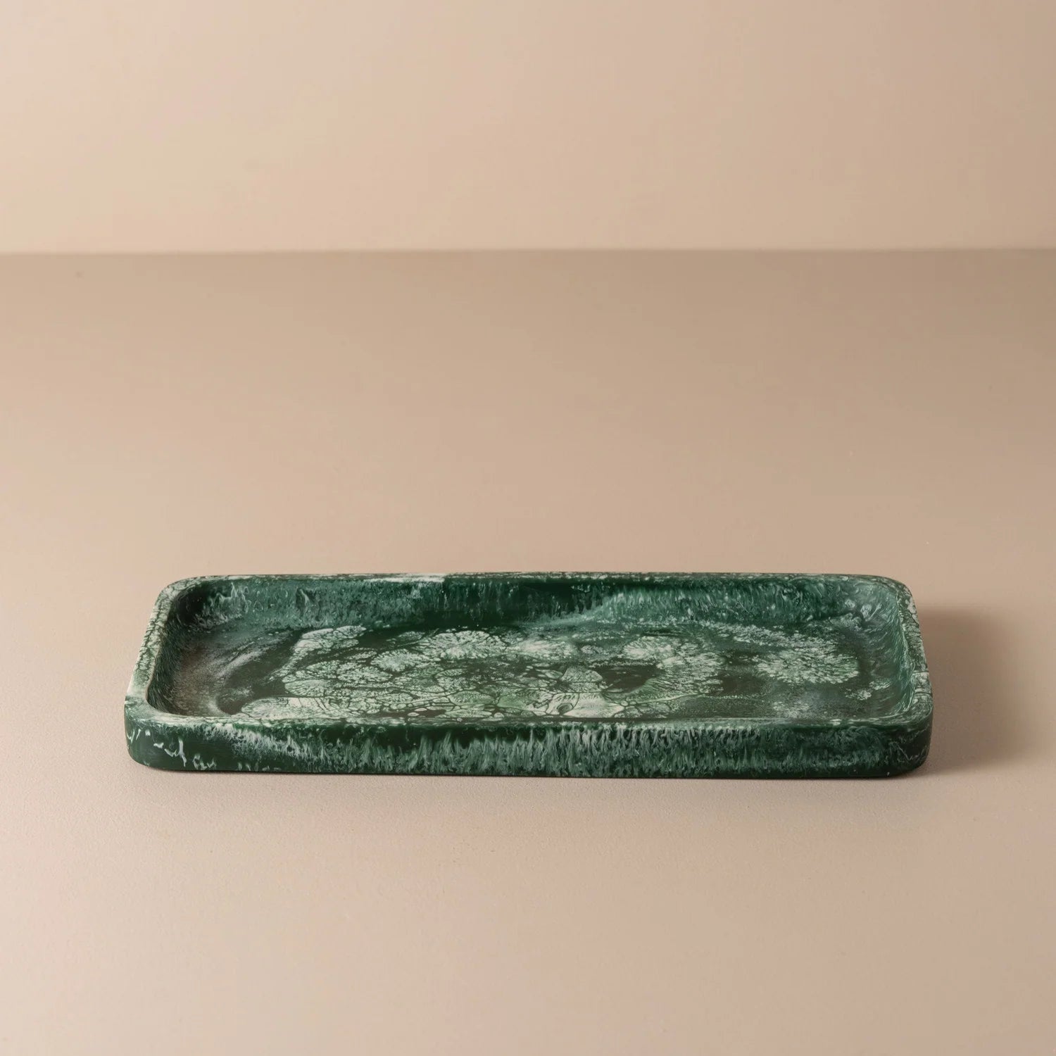 Flow Resin Bathroom Caddy/Tray | Dark Jade by SAARDÉ (flow-resin-bathroom-caddy-tray-dark-jade)