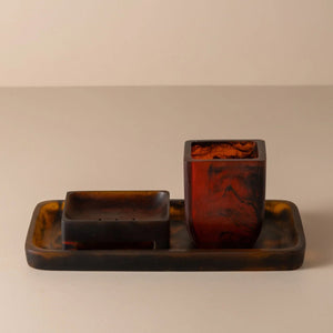 Flow Resin Bathroom Caddy/Tray | Earth by SAARDÉ (resin-bathroom-caddy-tray-shell-copy)
