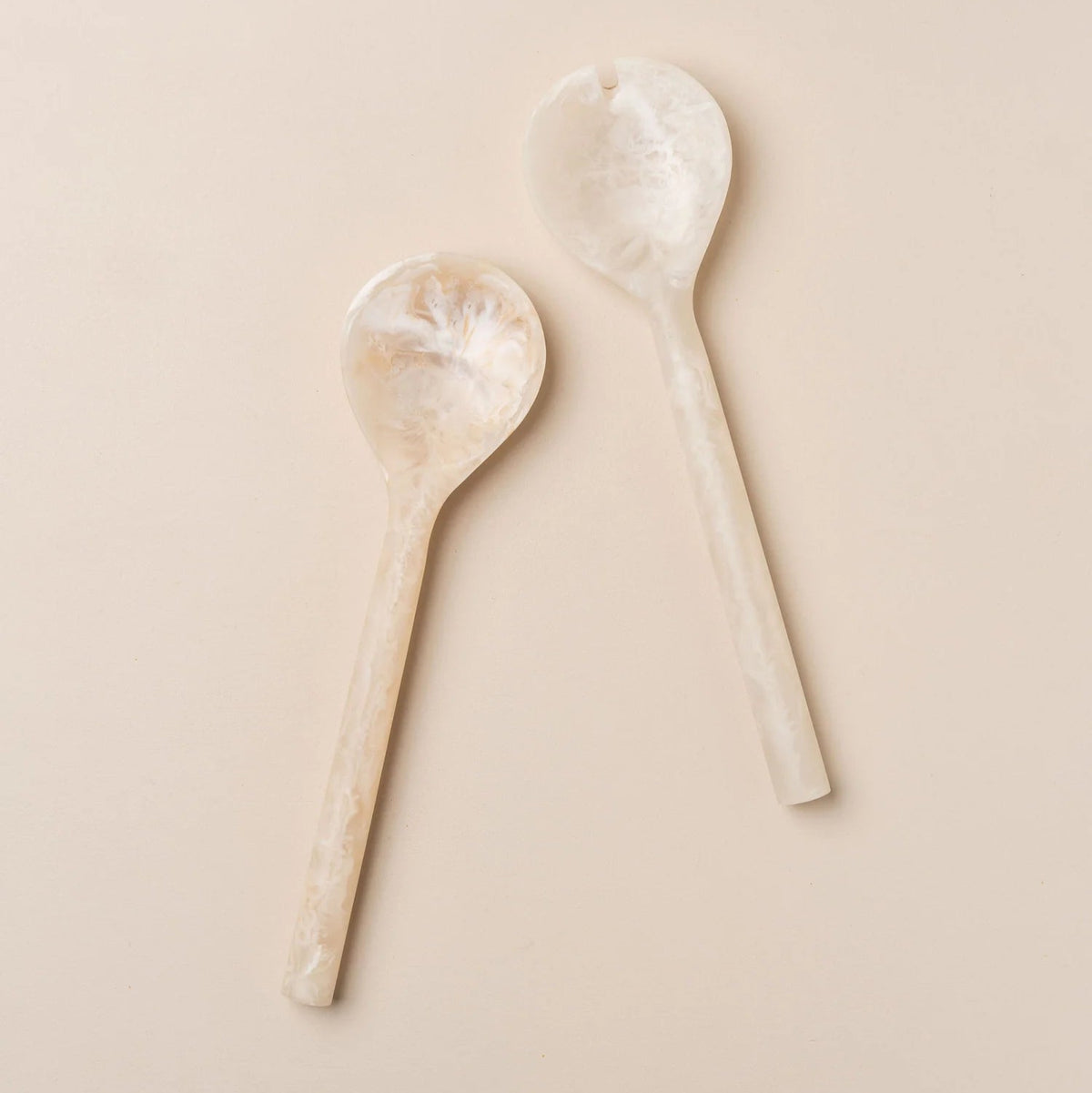 Flow Resin Salad Servers | Shell by SAARDÉ (flow-resin-salad-servers-shell)