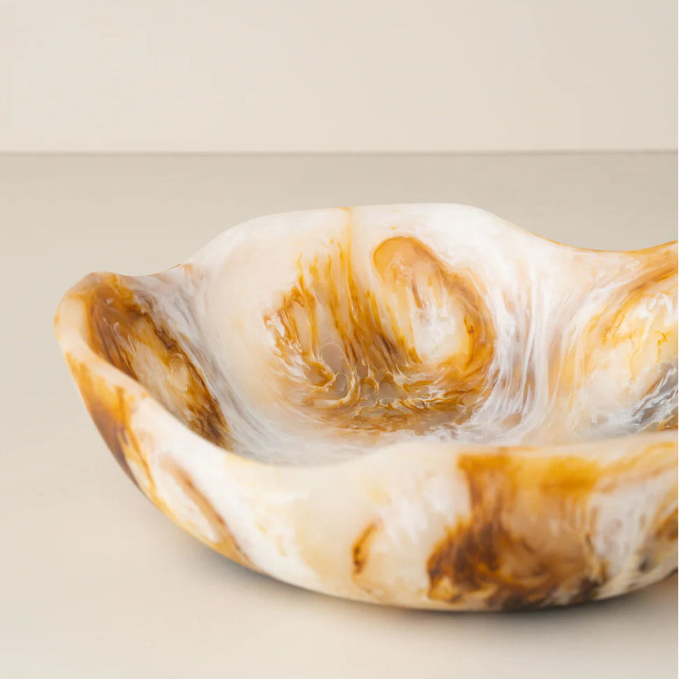 Flow Resin Salad Bowl L | Iced Coffee