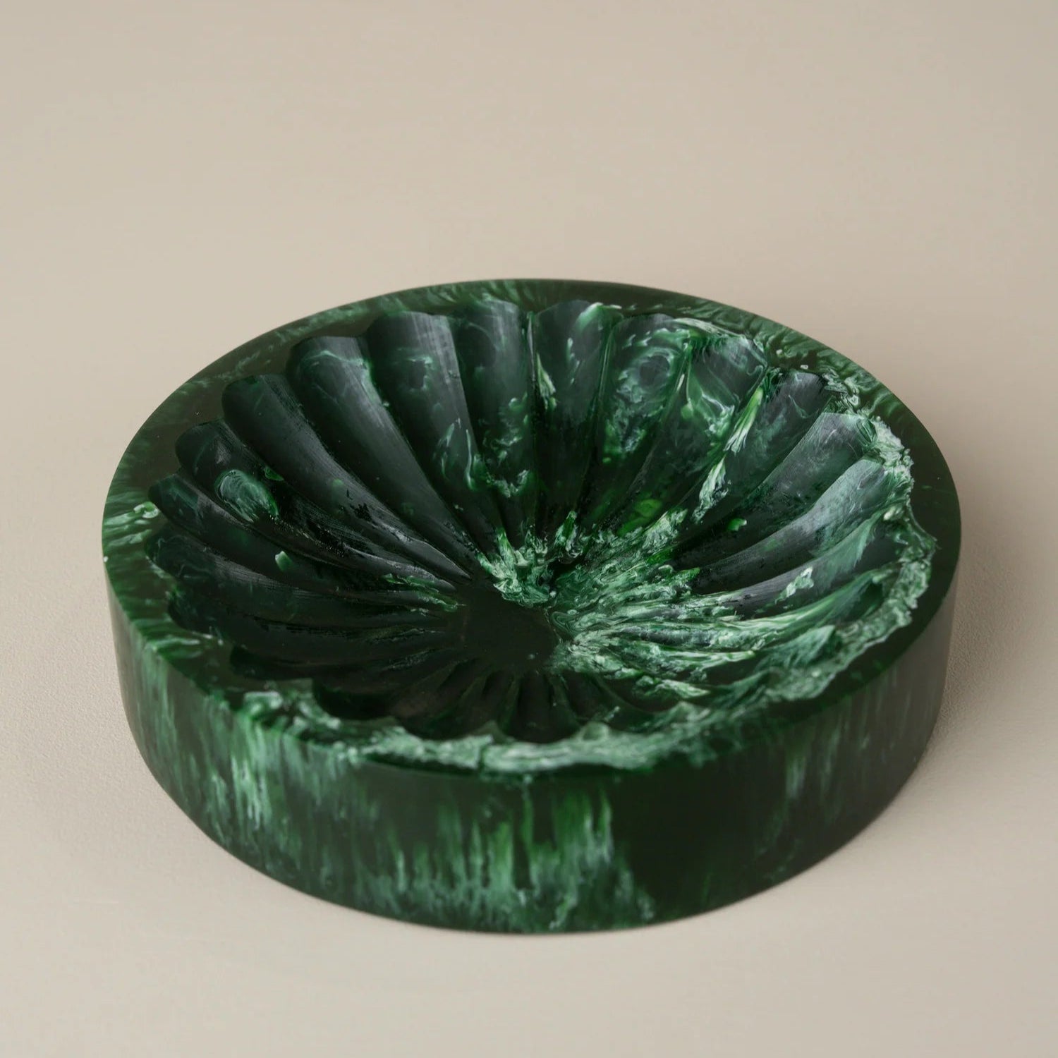 Flow Resin Trinket Dish | Dark Jade by SAARDÉ (flow-resin-trinket-dish-shell-copy)