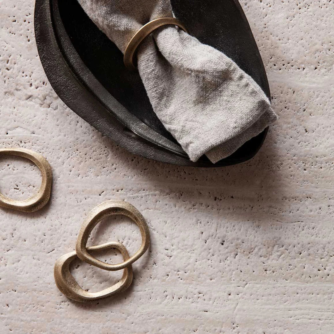 Flow Napkin Rings | Set 4 | Brass