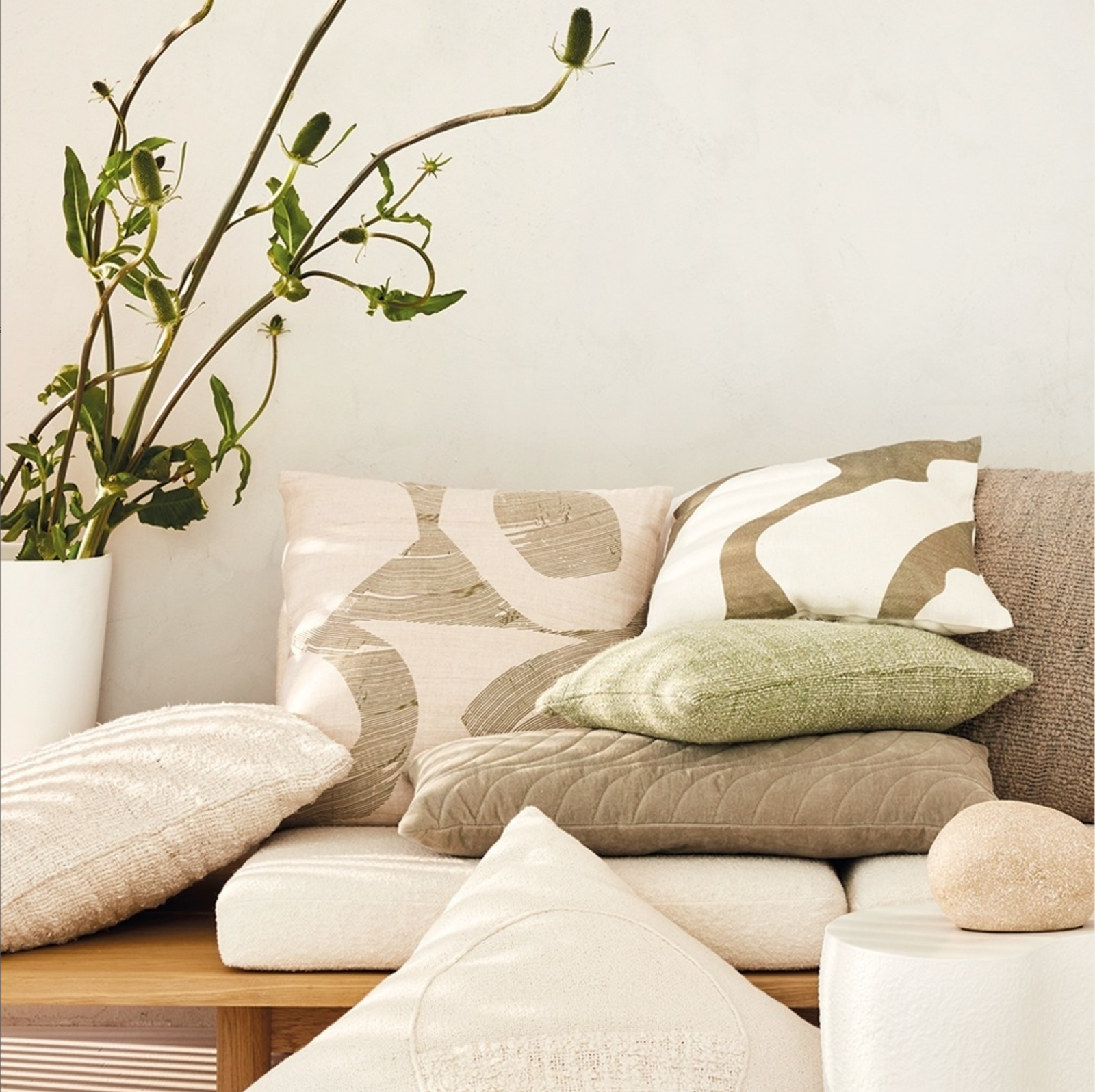 Botan Quilted Cushion | Spray Green by URBAN NATURE CULTURE (quilted-botan-cushion-spray-green)