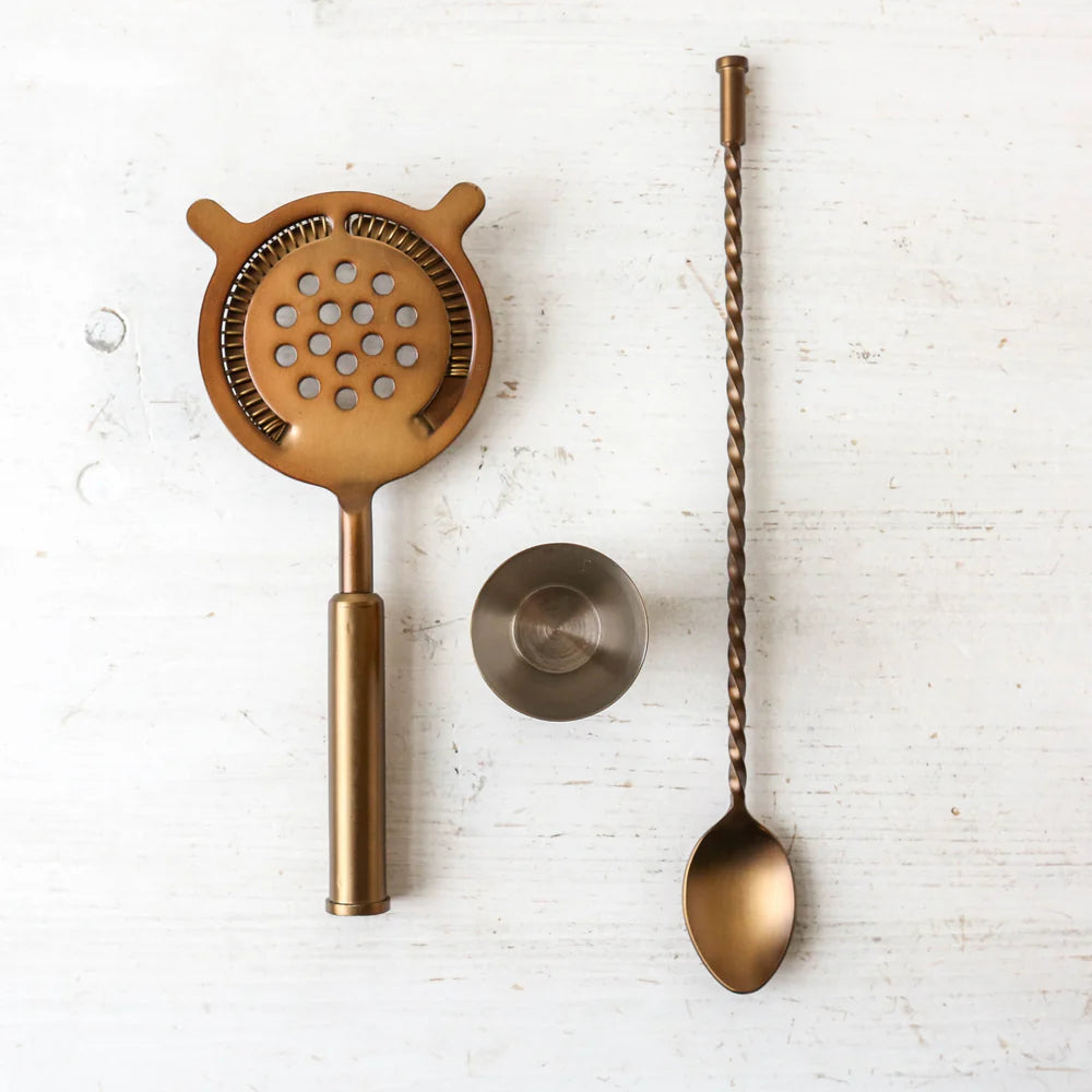 Baar Cocktail Set| Antique Brass