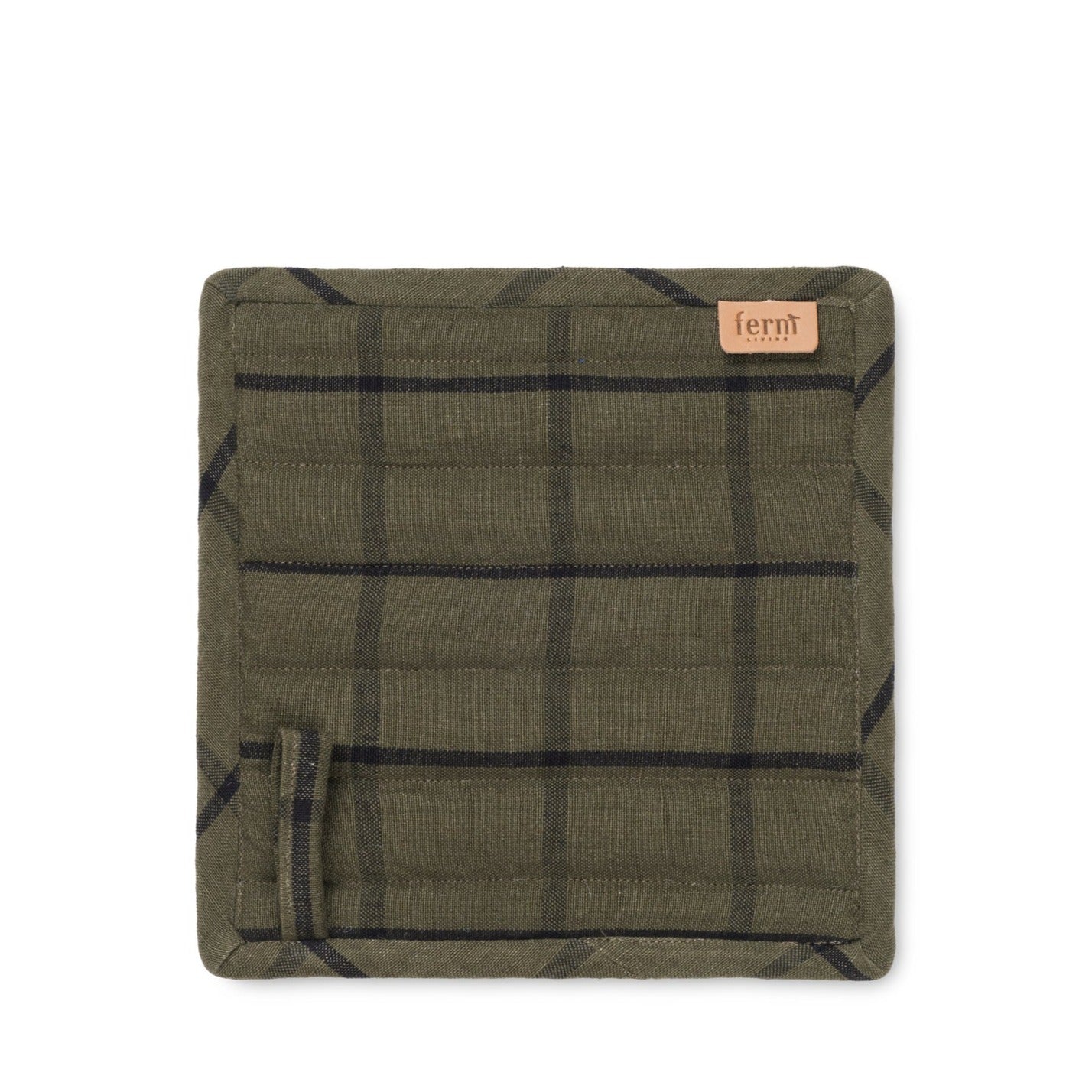 Hale Pot Holders | Set of 2 | Green/Black by FERM LIVING (hale-pot-holders-set-of-2-green-black-1)