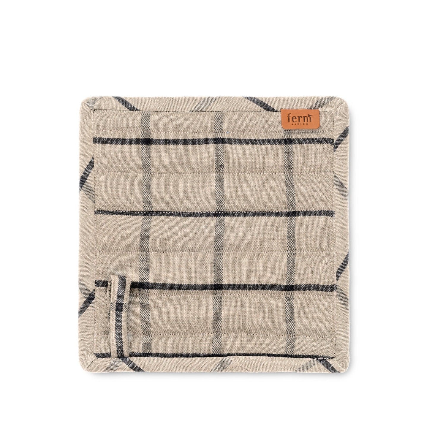 Hale Pot Holders | Set of 2 | Sand/Black by FERM LIVING (hale-pot-holders-set-of-2-sand-black)