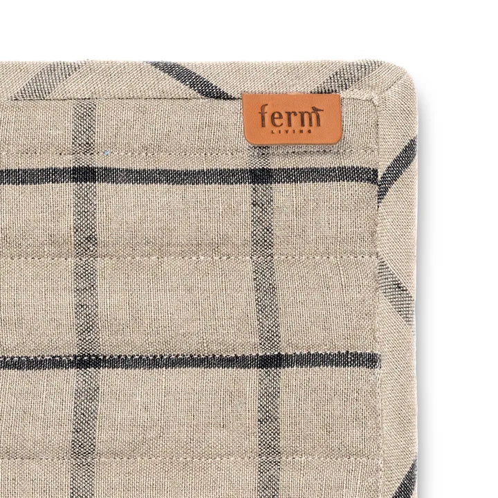 Hale Pot Holders | Set of 2 | Sand/Black by FERM LIVING (hale-pot-holders-set-of-2-sand-black)