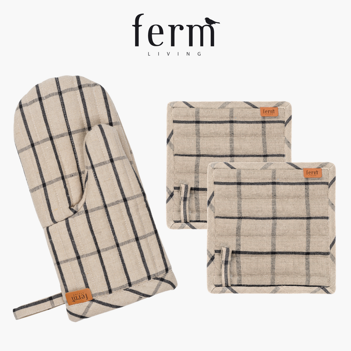 Hale Oven Mitt | Sand/Black Chair by FERM LIVING (hale-oven-mitt-sand-black-chair)