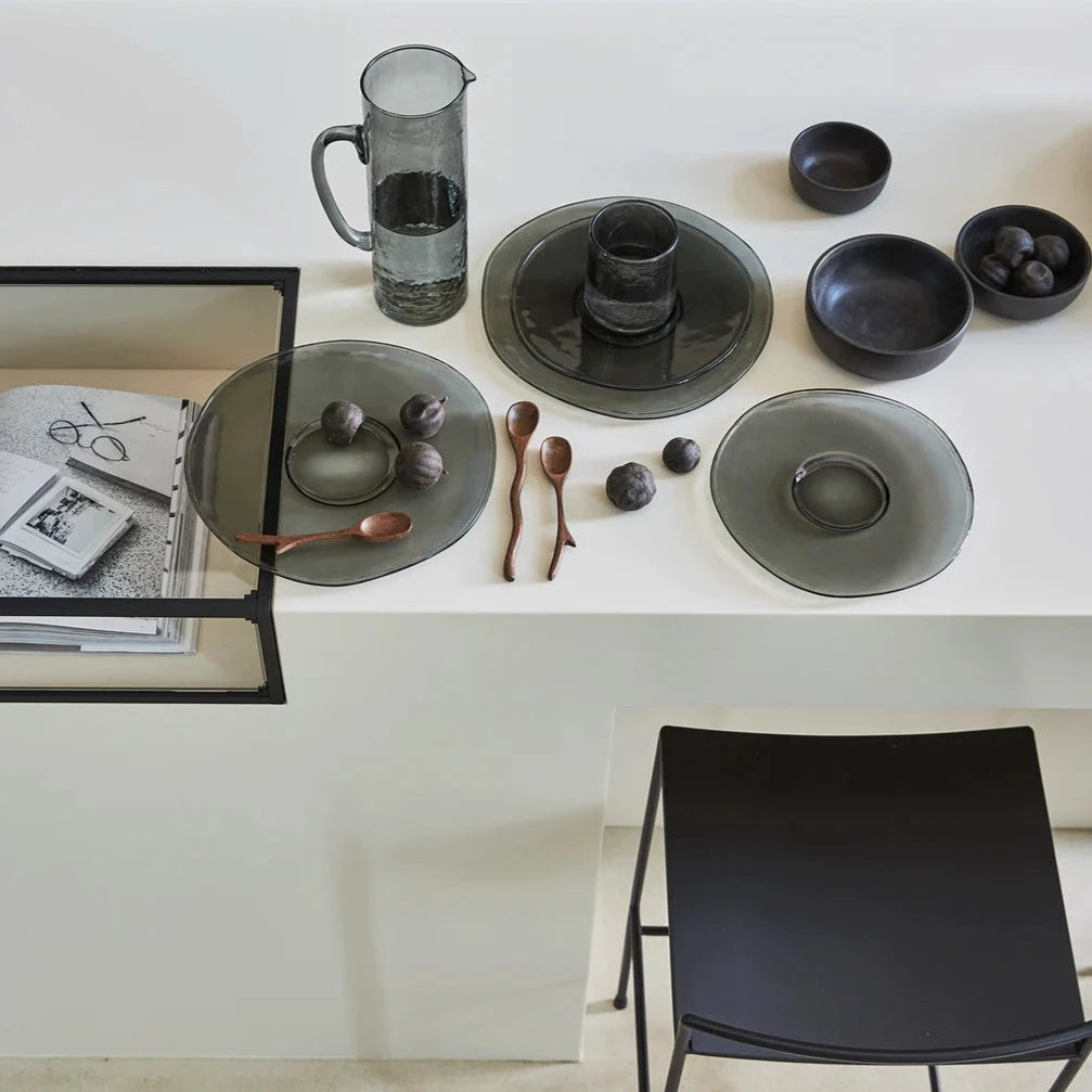 Hammered Glass Tumbler | Ebony Set of 4 by URBAN NATURE CULTURE (urban-nature-culture-tumbler-hammered-glass-ebony)