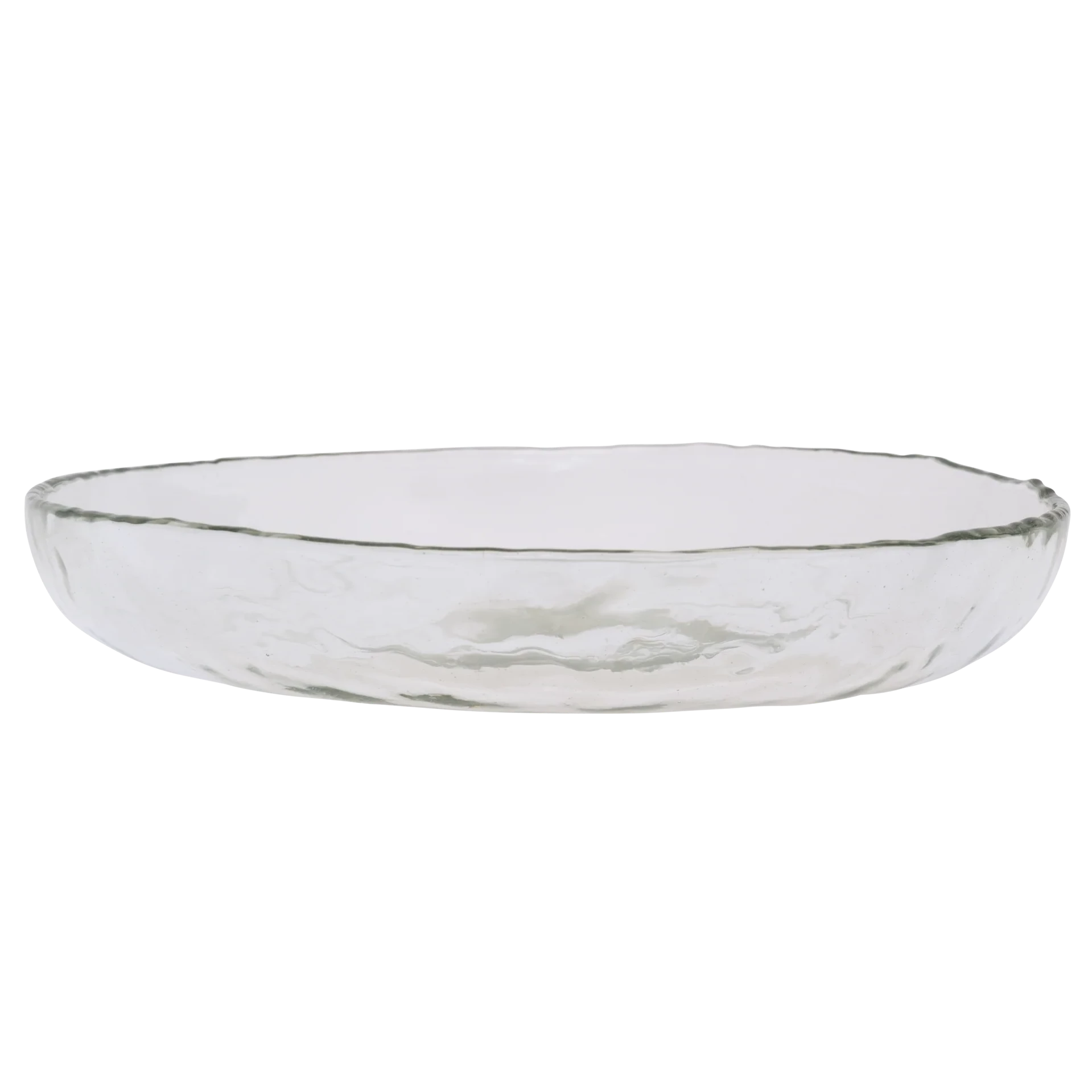 Hammered Glass Serving Bowl | Clear
