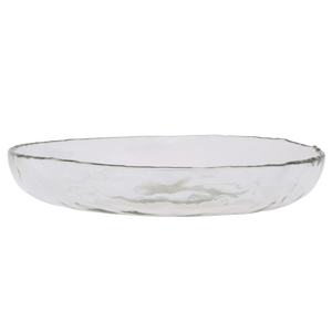 Hammered Glass Serving Bowl | Clear