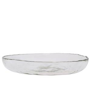 Hammered Glass Serving Bowl | Clear