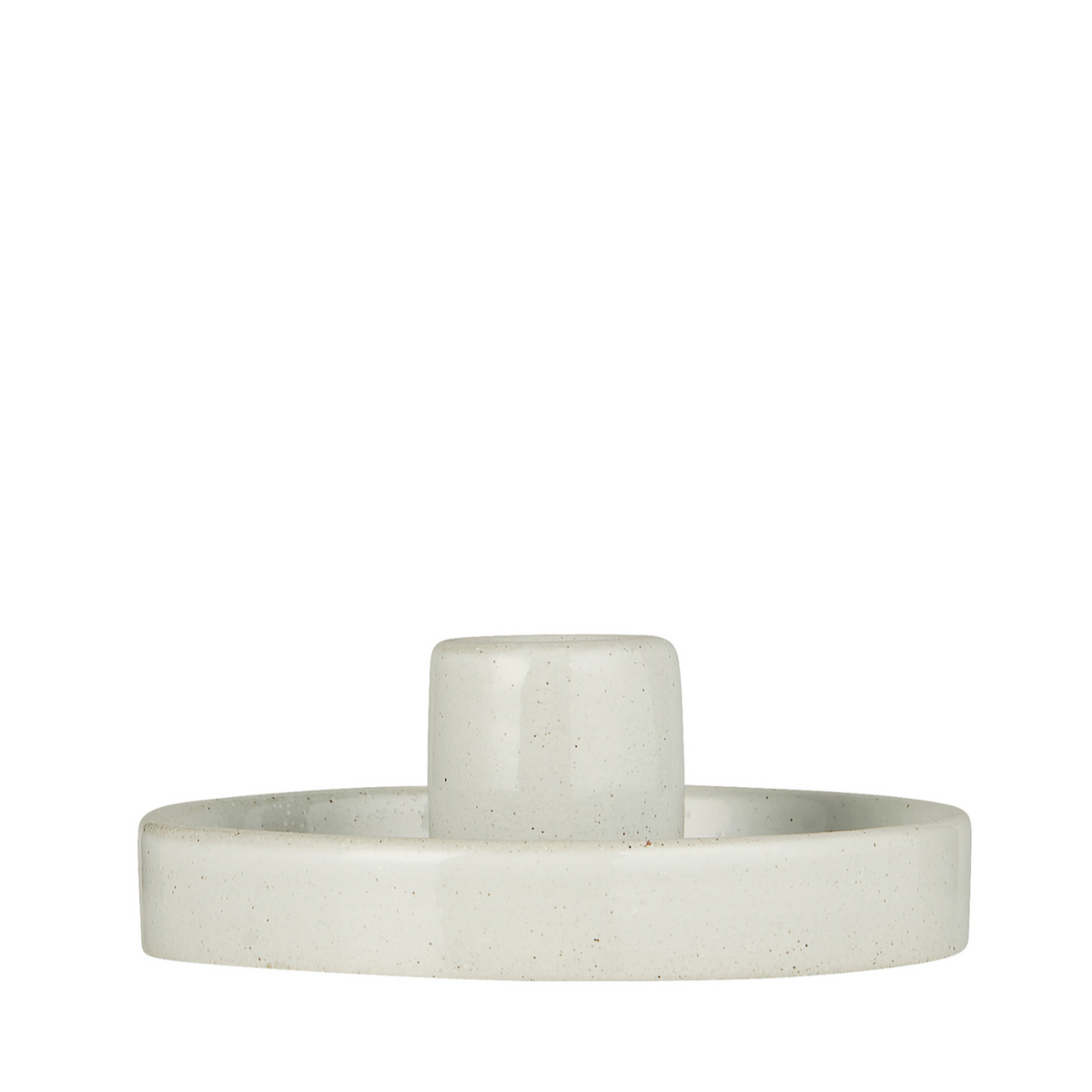 Ceramic Candle Holder - Pebble Grey by IB LAURSEN (ib-laursen-candle-holder-f-dinner-candle-off-white)