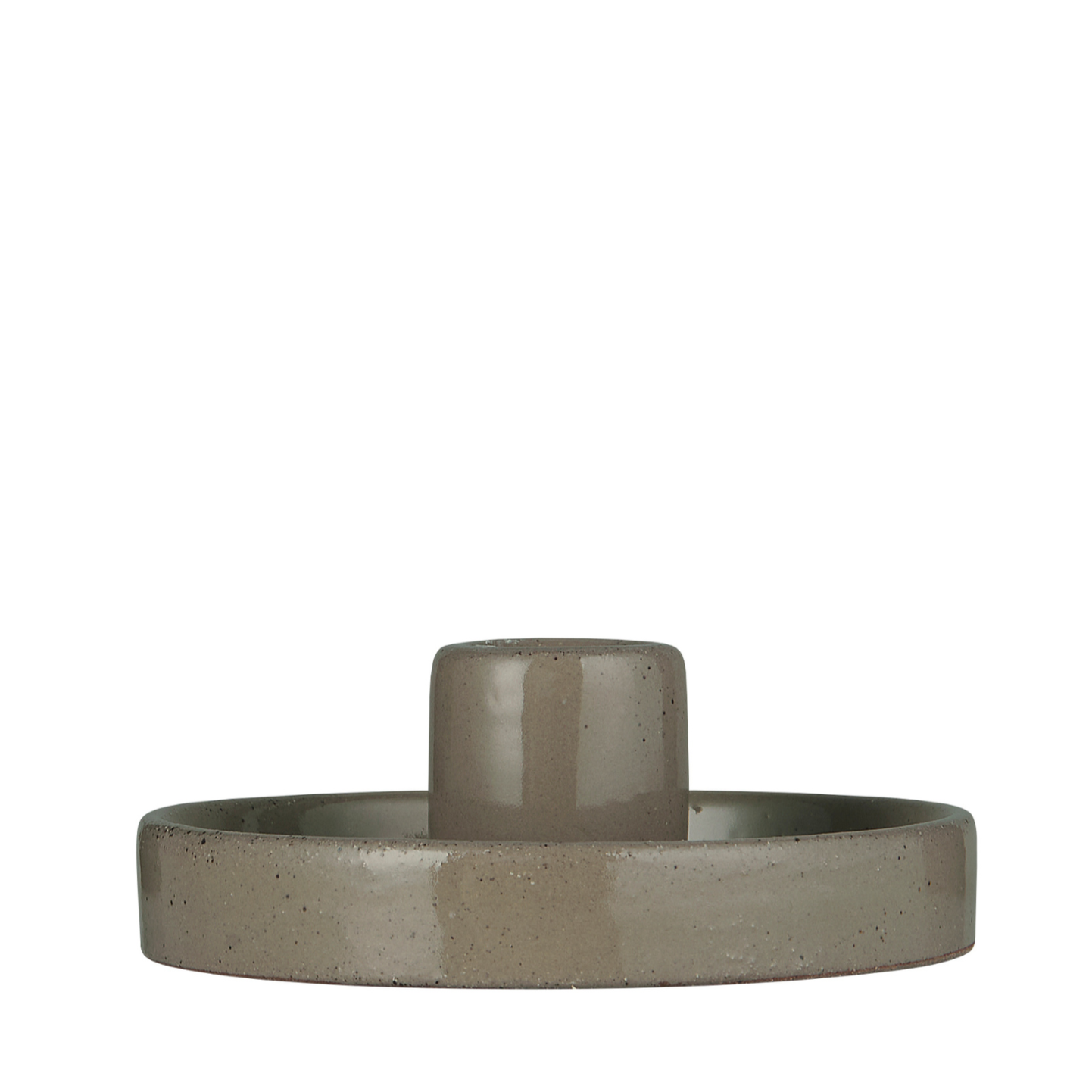 Ceramic Candle Holder - Dark Linen by IB LAURSEN (ib-laursen-candle-holder-f-dinner-candle-dark-grey)