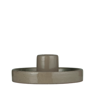 Ceramic Candle Holder - Dark Linen