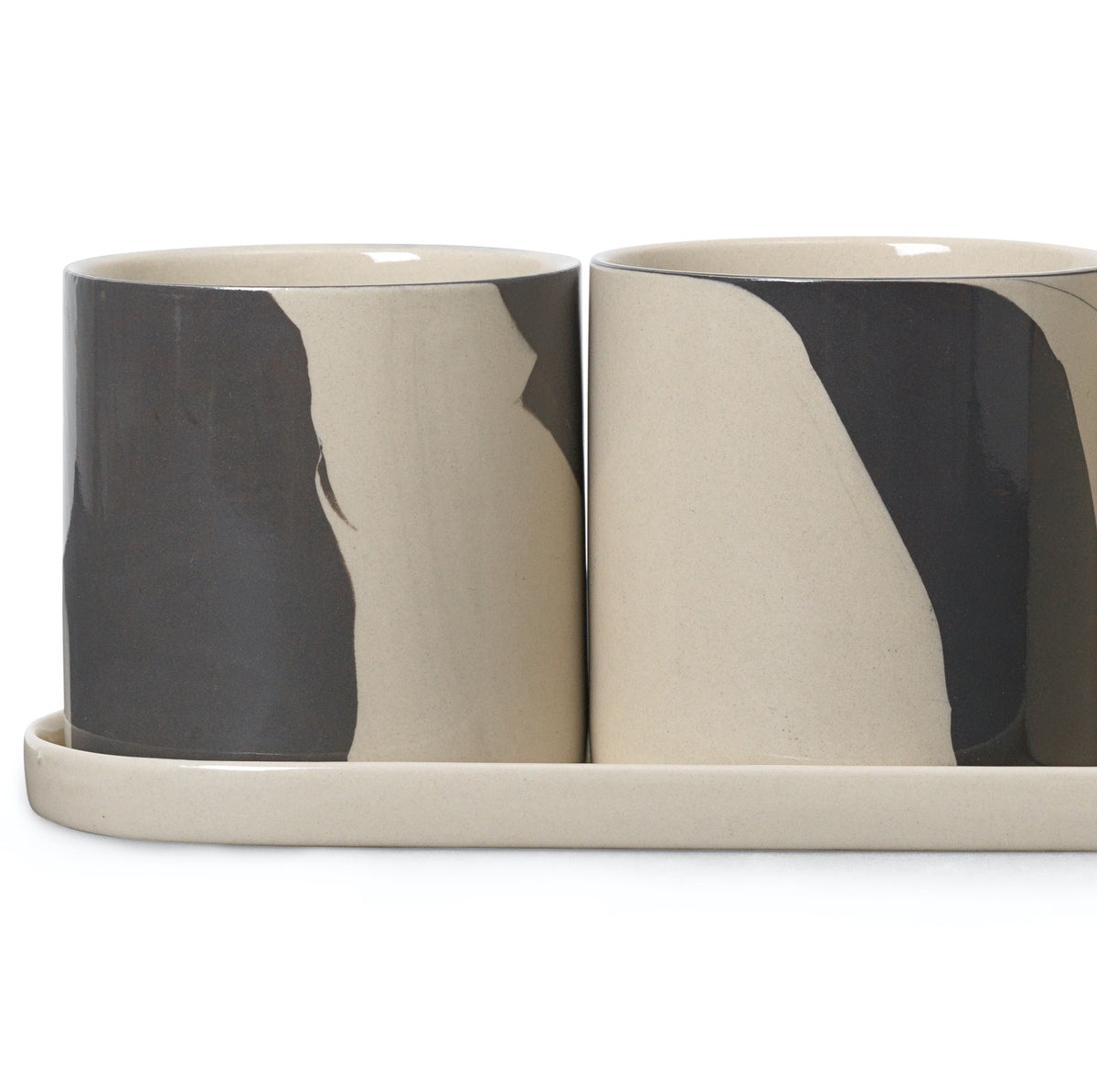 Inlay Herb Pots | Sand/Brown by FERM LIVING (inlay-herb-pots-sand-brown)