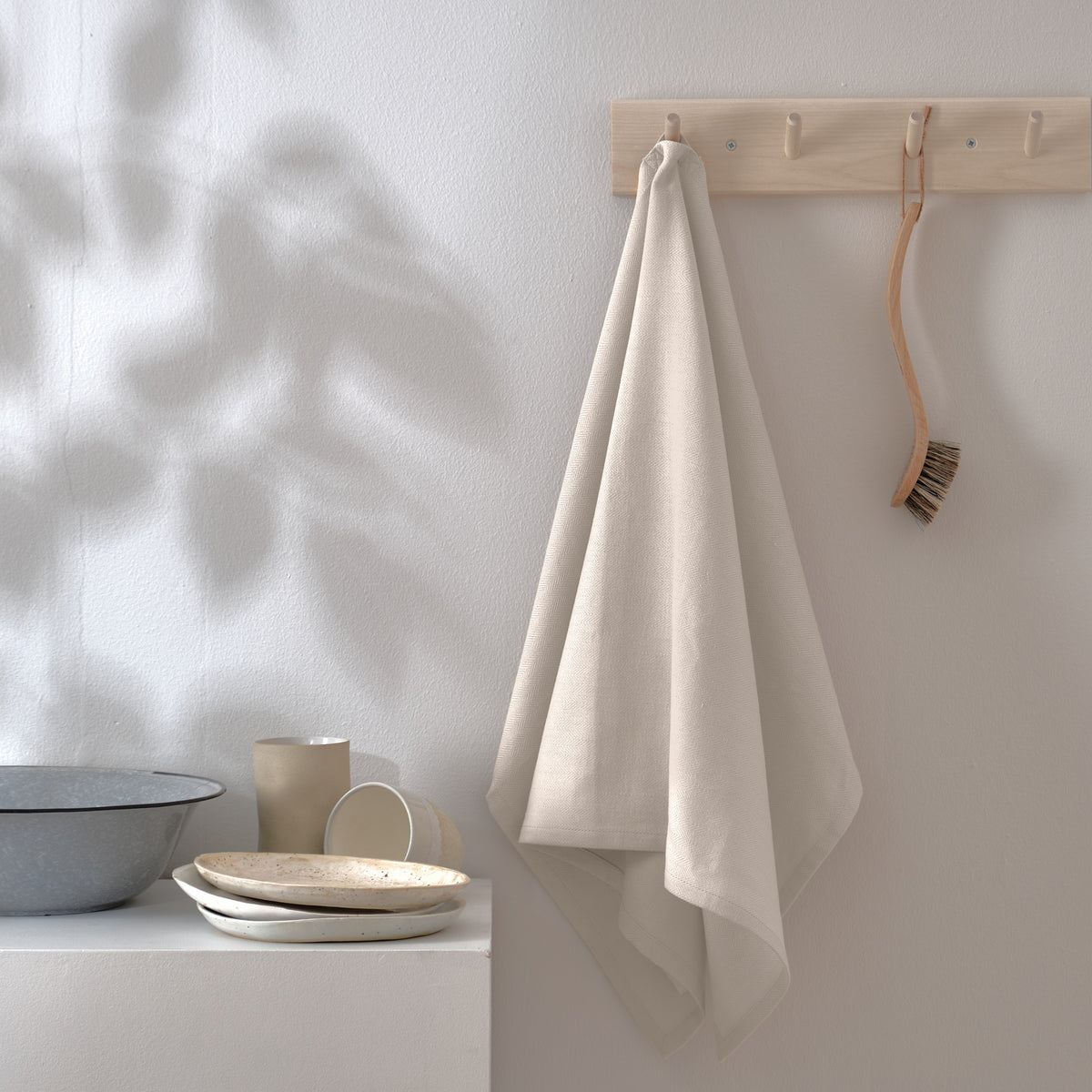 Organic Cotton Tea Towel L | Stone by THE ORGANIC COMPANY (the-organic-company-kitchen-towel-stone)