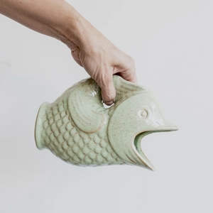 Stoneware Koi Fish Vase | Green