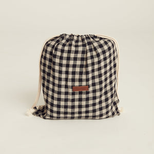 Gingham Linen Picnic Rug | Classic Black