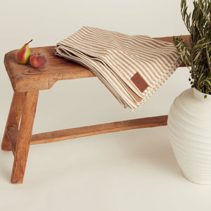 Stripe Linen Picnic Rug | Toffee