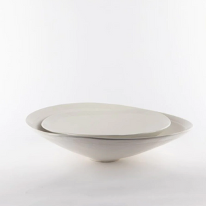 LOTUS CURVED PLATTER 38cm | WHITE