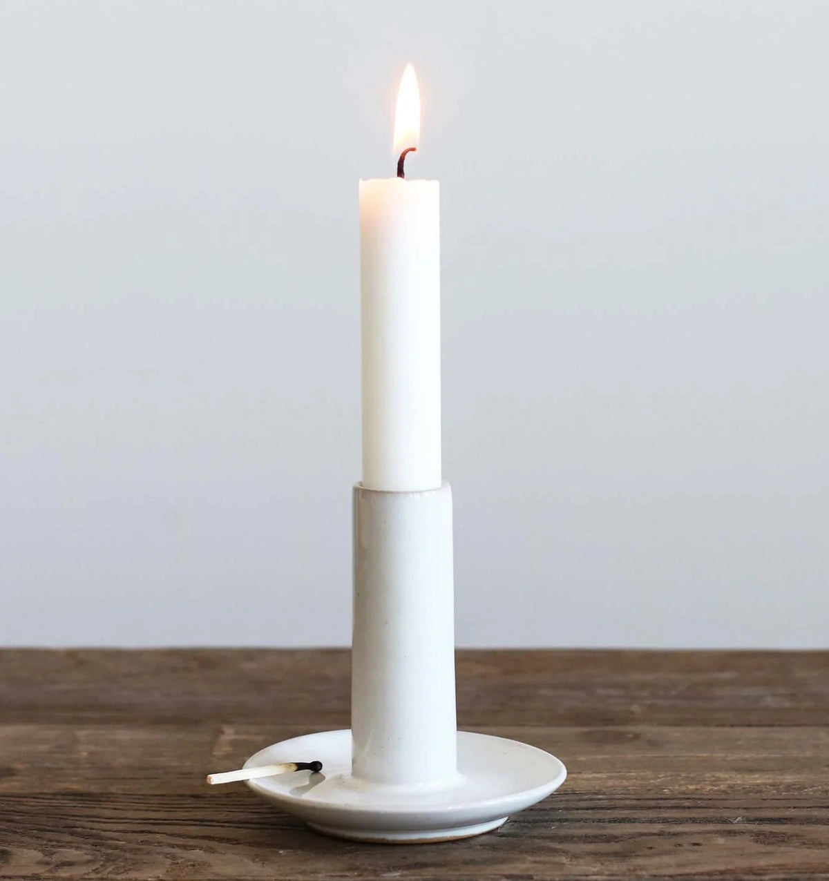 Lou Candle Holder | Grey White