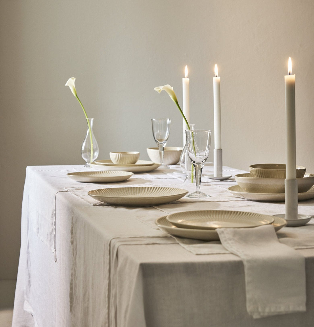 Lou Candle Holder | Grey White by TELL ME MORE (tell-me-more-lou-candle-holder-white)