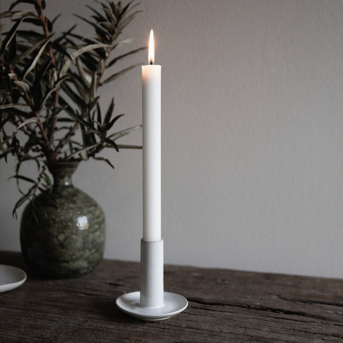 Lou Candle Holder | Grey White by TELL ME MORE (tell-me-more-lou-candle-holder-white)