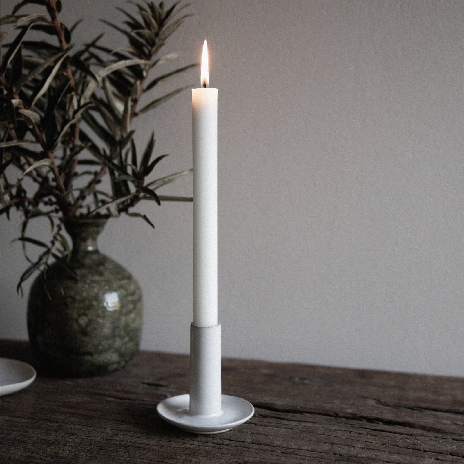 Lou Candle Holder | Grey White by TELL ME MORE (tell-me-more-lou-candle-holder-white)