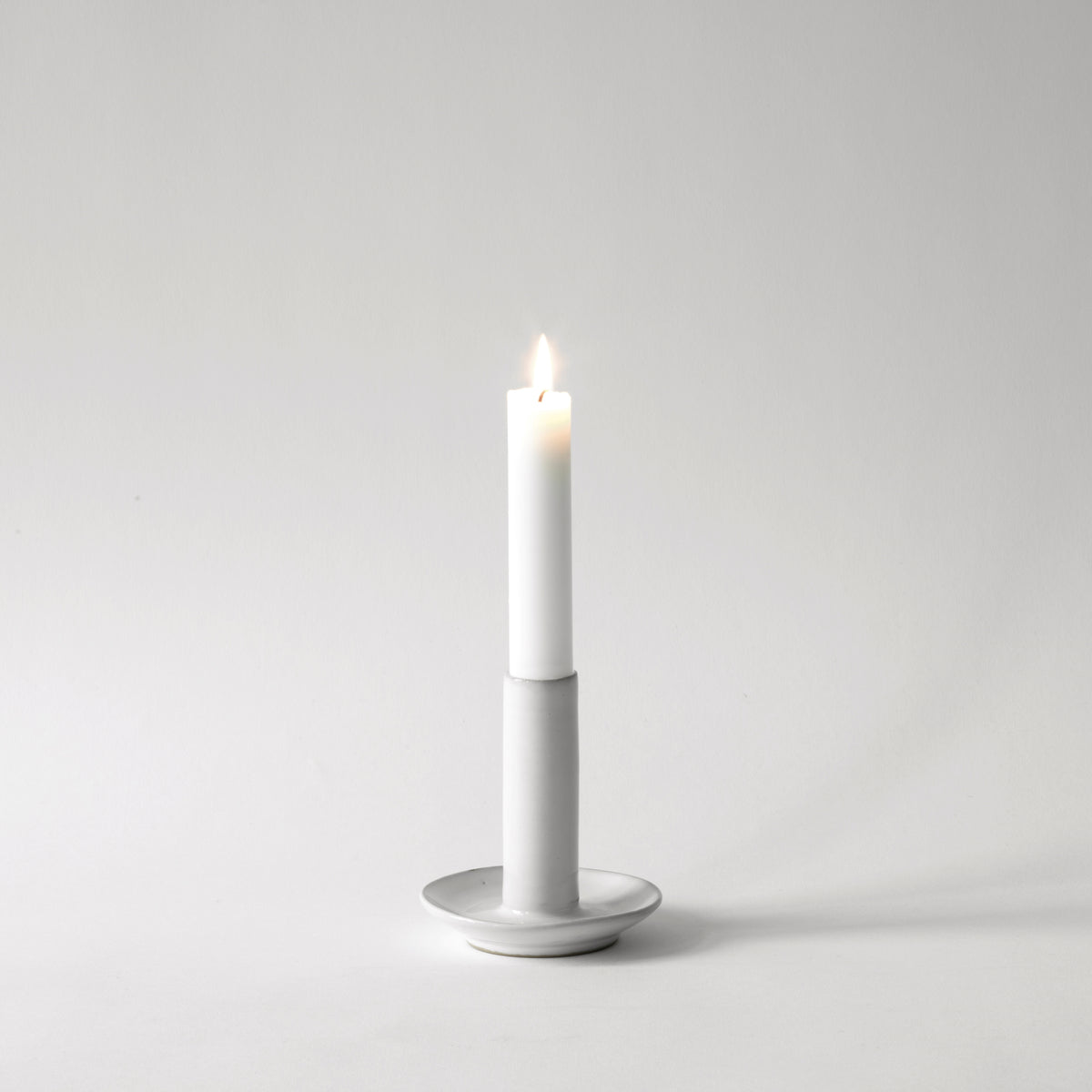 Lou Candle Holder | Grey White by TELL ME MORE (tell-me-more-lou-candle-holder-white)