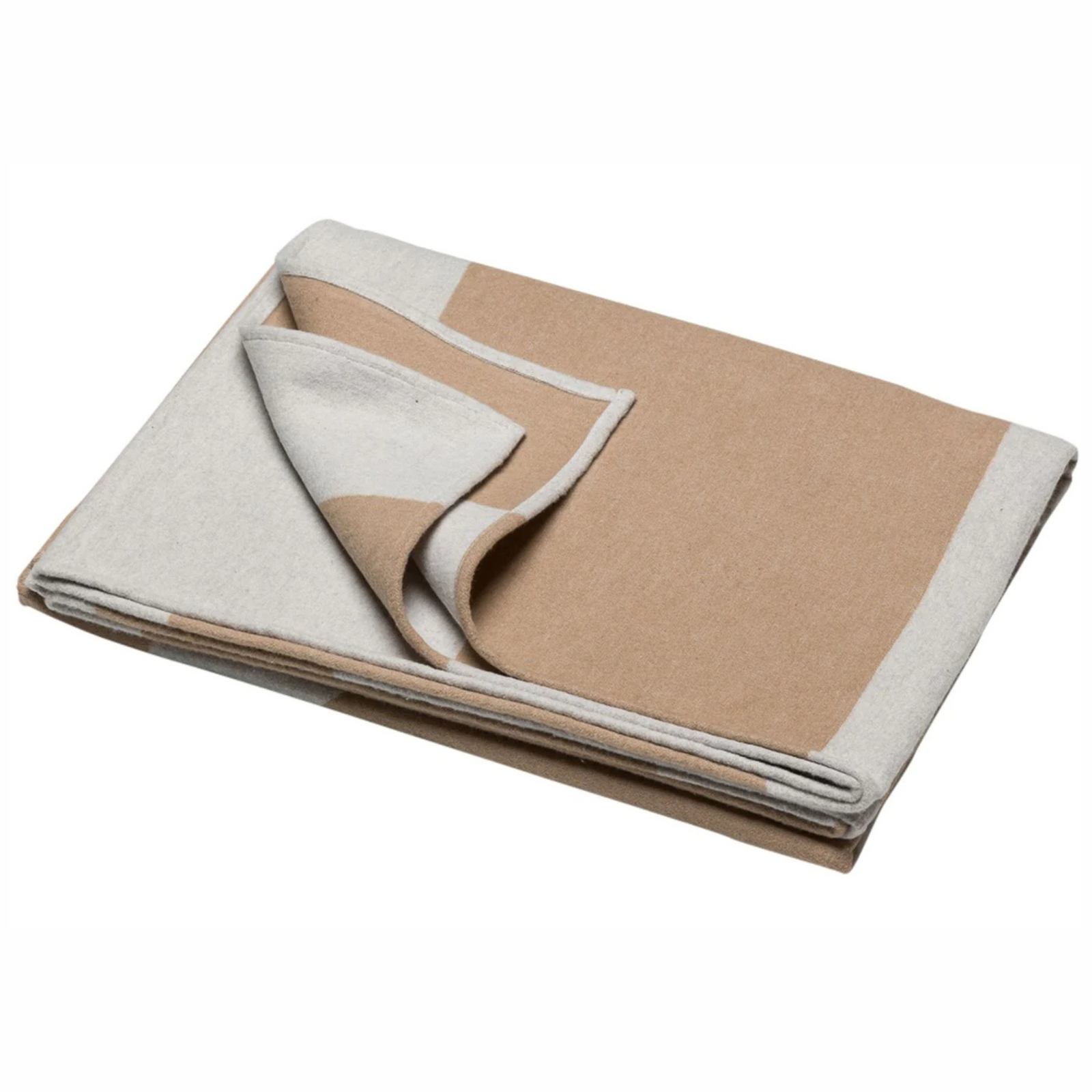 Luca Ecru Geo Blanket | Sand by DAVID FUSSENEGGER (ecru-geo-luca-throw)