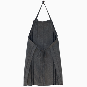 Striped Apron w/fringe | Dark Grey