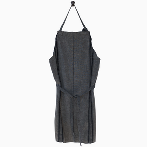 Striped Apron w/fringe | Dark Grey