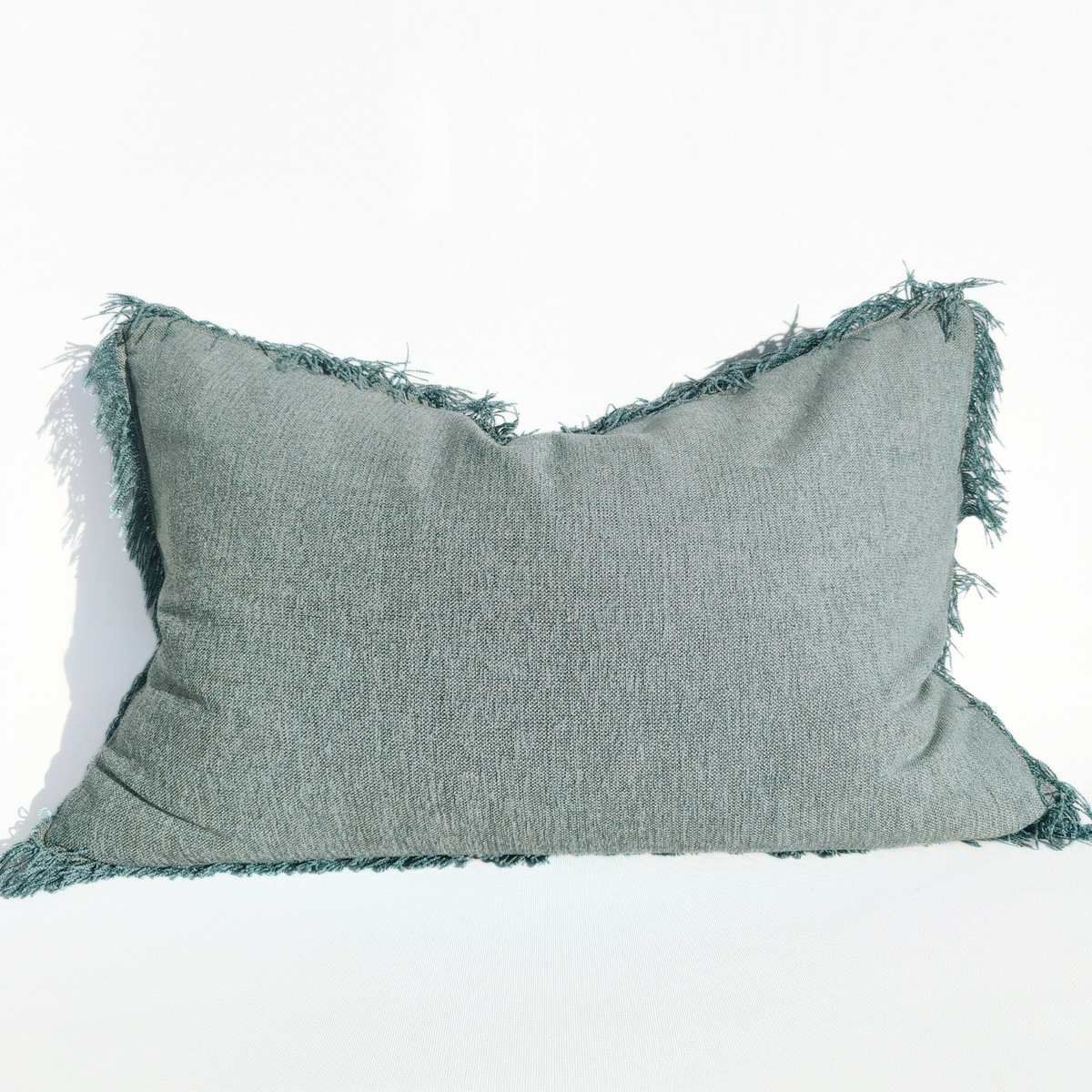 Namora Chenille Linen Lumbar Cushion | Turquoise Lake by MACEY & MOORE (m-m-namora-chenille-turq-lake)