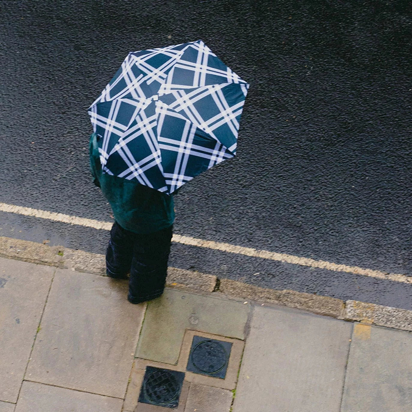 Micro Umbrella | Tweed/Black-White