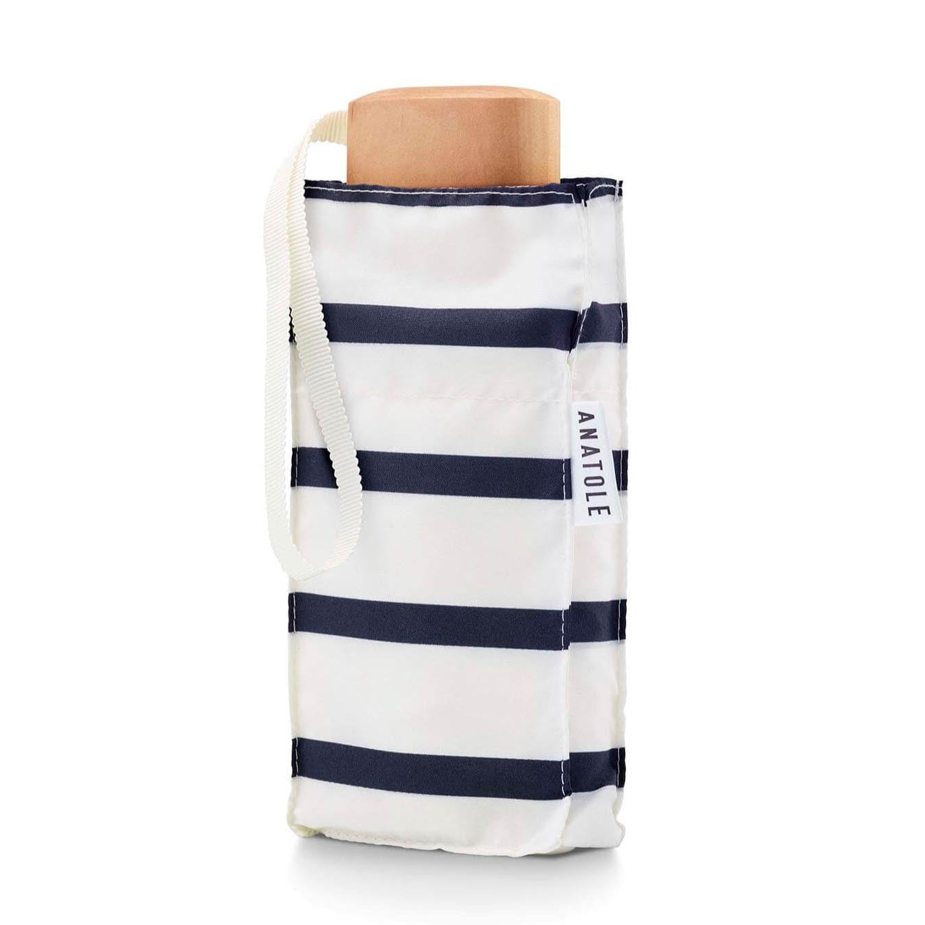 Micro Umbrella Marinières | Henri/Ivory-Navy by ANATOLE (anatole-striped-micro-umbrella-navy-stripes-henri)