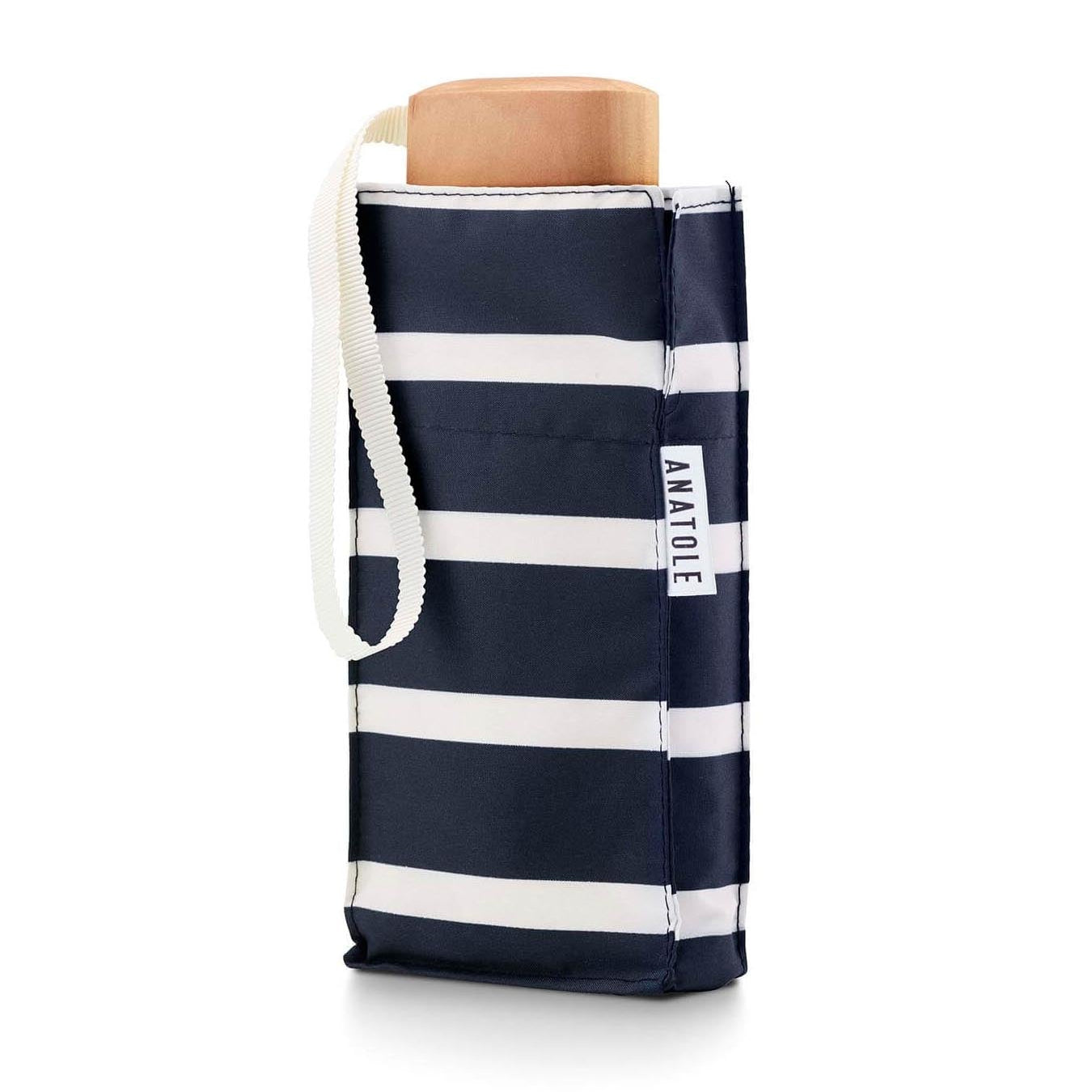 Micro Umbrella Marinières | Pablo/Navy-Ivory by ANATOLE (anatole-striped-navy-micro-umbrella-white-stripes-pablo)