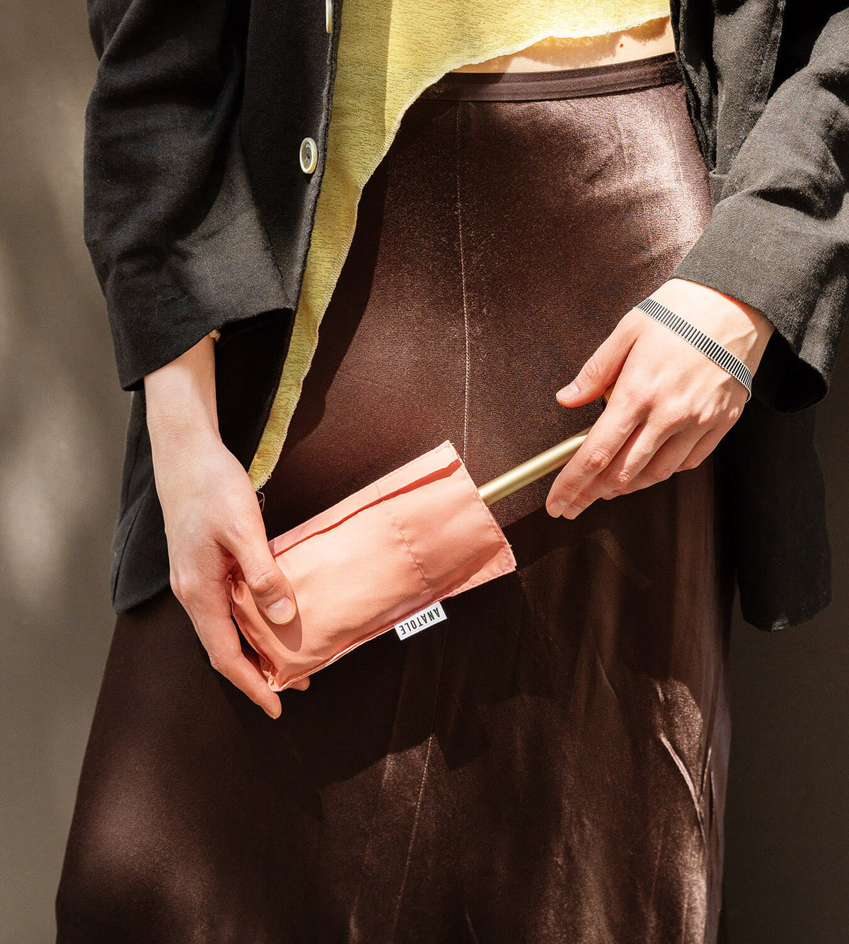 Micro Umbrella | Madeleine/Pink Blush by ANATOLE (anatole-pink-folding-micro-umbrella-madeleine)