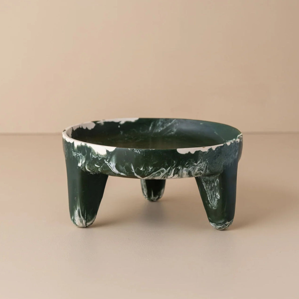Flow Resin Structured Fruit Bowl | Dark Jade by SAARDÉ (flow-resin-structured-fruit-bowl-dark-jade)