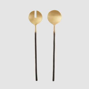 Odin Brass Salad Servers | Brass/Black