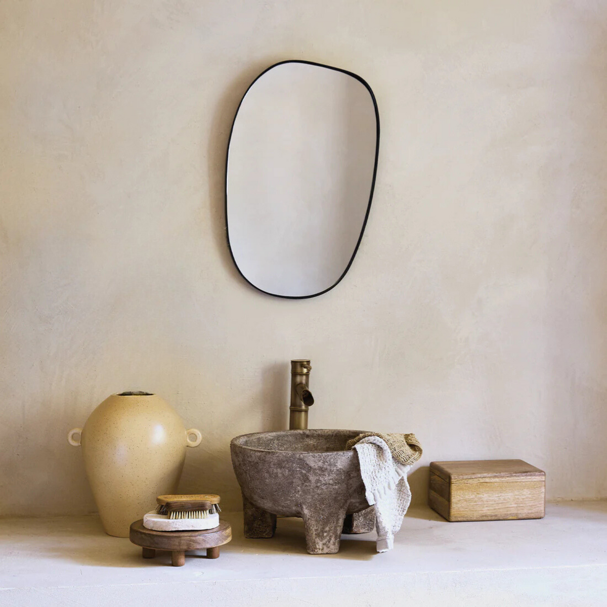 Organic Mirror L | Black by URBAN NATURE CULTURE (urban-nature-culture-organic-mirror-l)