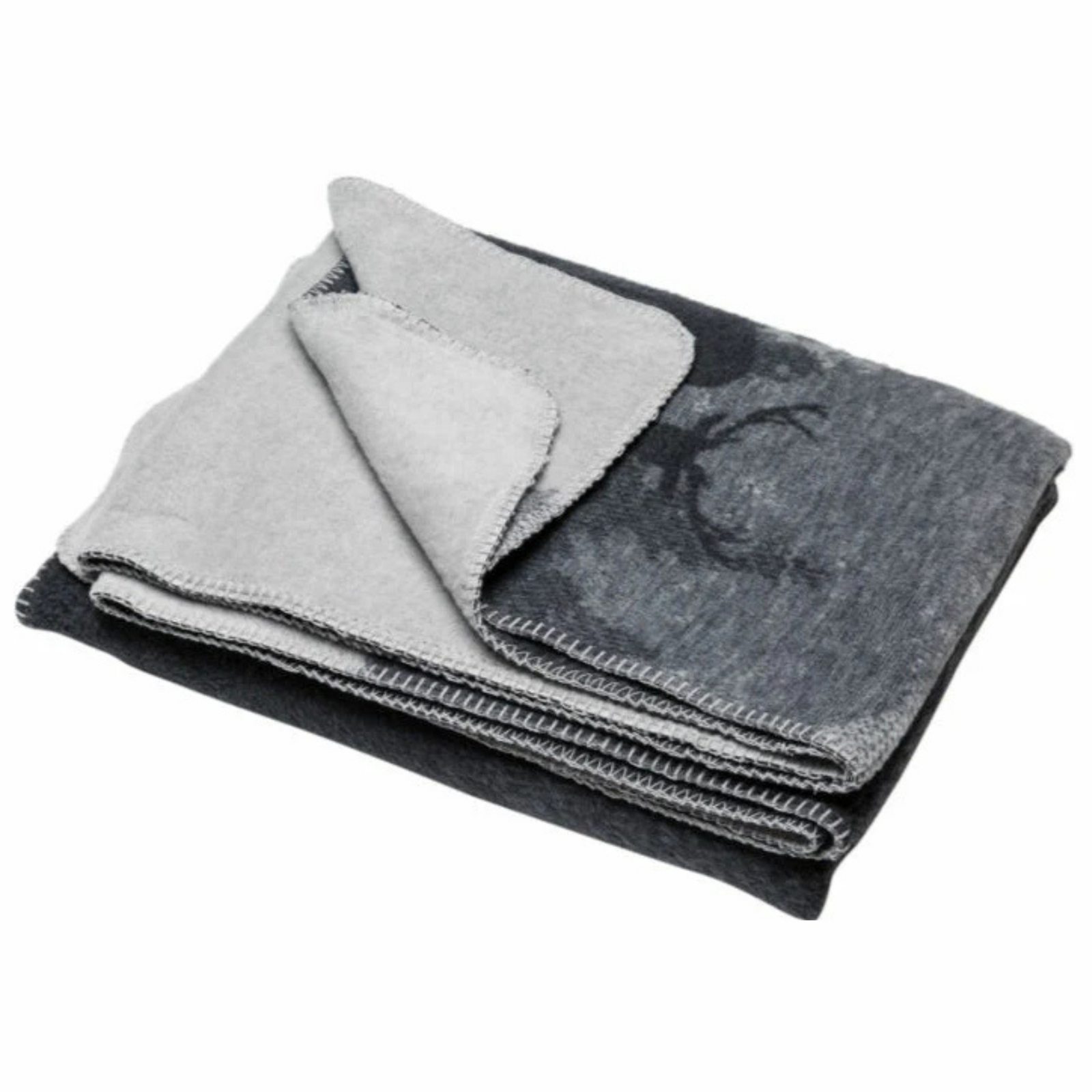 Savona Pair of Stags Blanket | Charcoal by DAVID FUSSENEGGER (charcoal-pair-stags-savona-throw)