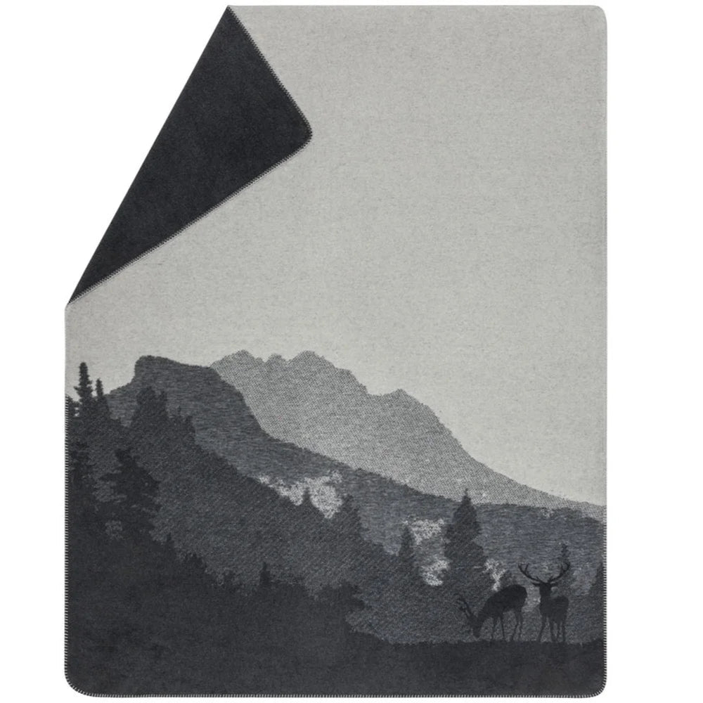 Savona Pair of Stags Blanket | Charcoal by DAVID FUSSENEGGER (charcoal-pair-stags-savona-throw)