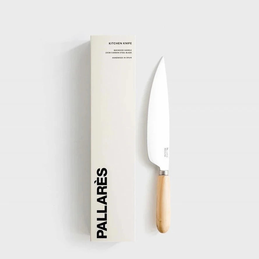 Boxwood Carbon Steel Knife | 22cm by PALLARÈS (pallares-kitchen-knife-set-8cm-11cm-carbon-steel-1)